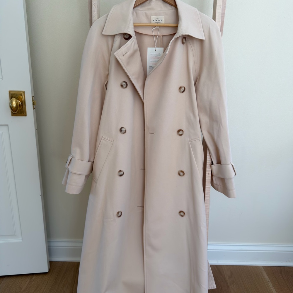 Sezane Light Beige Trench Coat